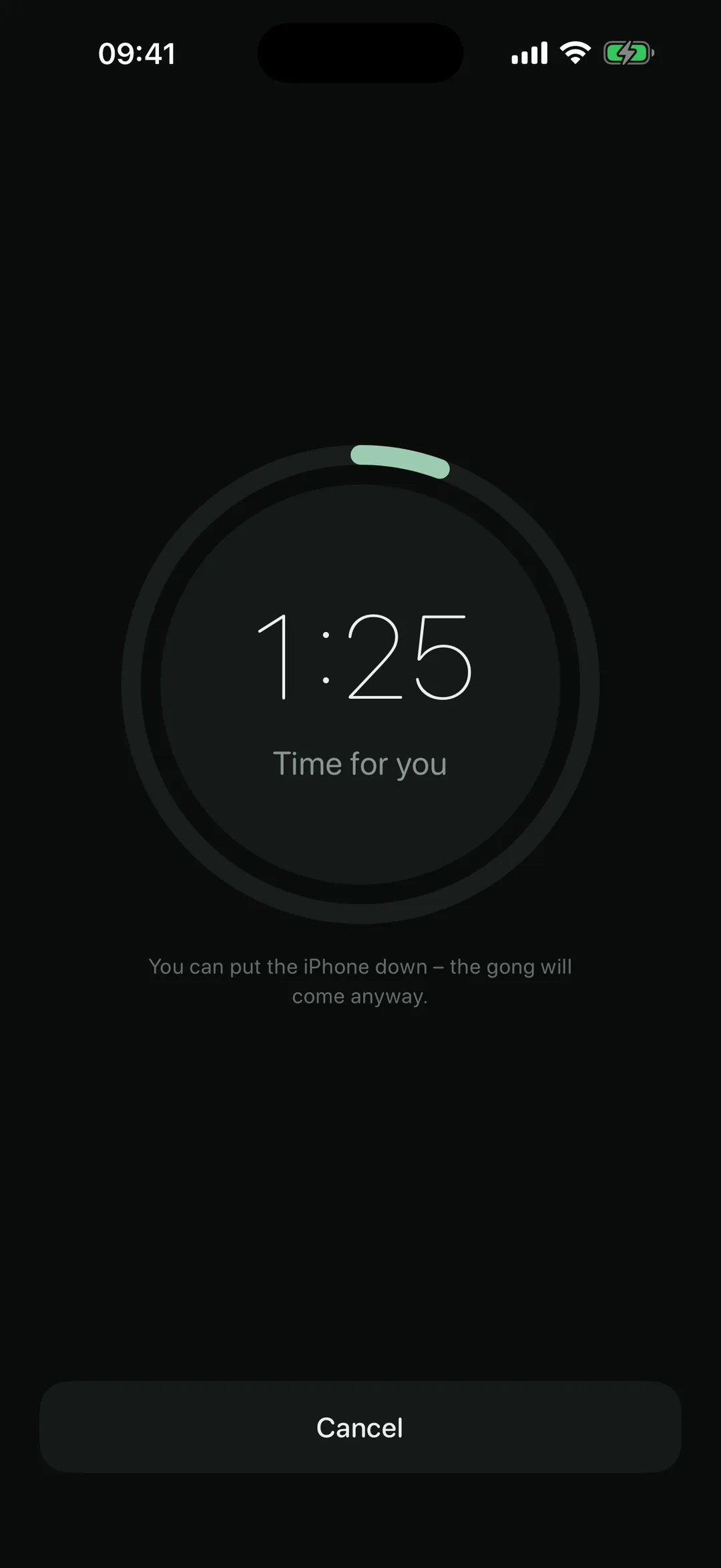 NowGong pause timer showing the time remaining