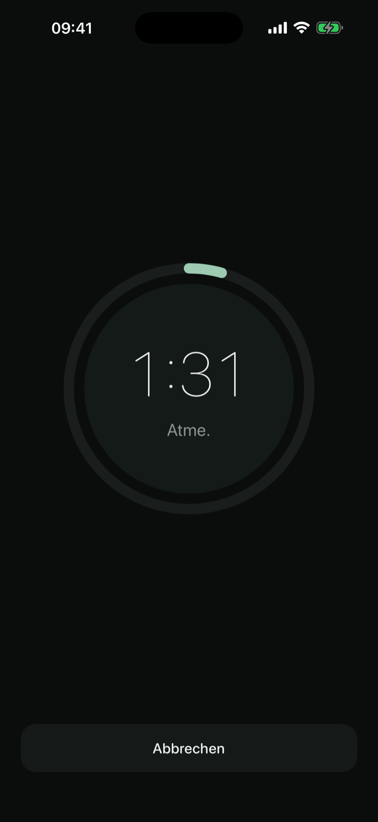Laufende Session mit Countdown
